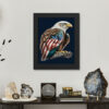 American Flag Bald Eagle Framed Vertical Poster - Printed Poster - Patriotic Framed Vertical Poster – Image 3