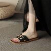 Summer Square Toe Leather Slippers – Image 9