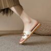 Summer Square Toe Leather Slippers – Image 5