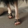 Summer Square Toe Leather Slippers – Image 8