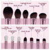12 Pcs Grapes Purple Makeup Brush Set – Image 4