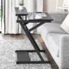 Compact Modern Z-Shaped Computer Desk with Monitor Shelf for Small Spaces – Image 7