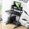 Compact Modern Z-Shaped Computer Desk with Monitor Shelf for Small Spaces – Image 2